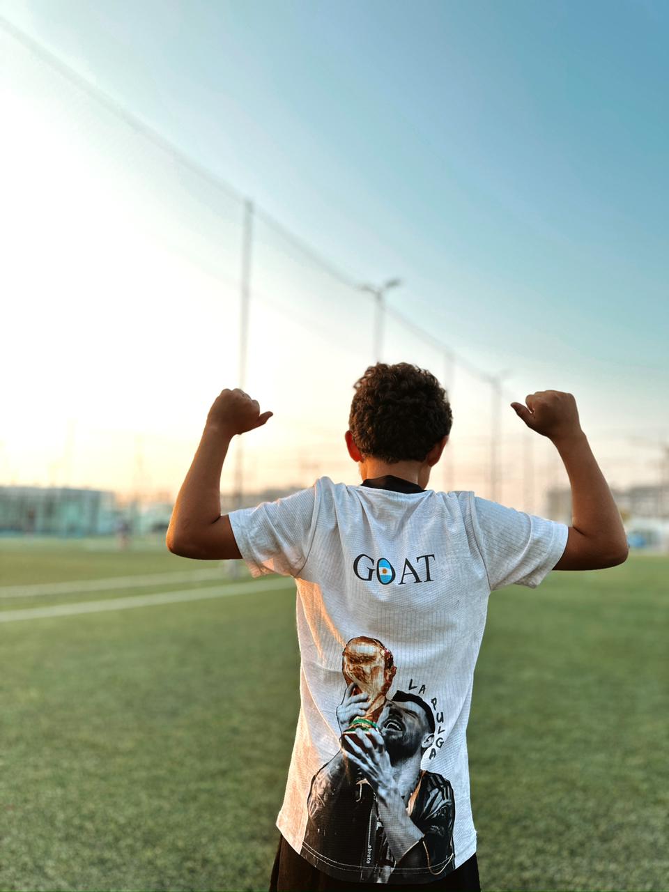 BTP Messi GOAT edition pointing to back